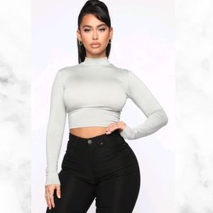 22. Crossed The Line With Me Knit Top - Sage NWOT